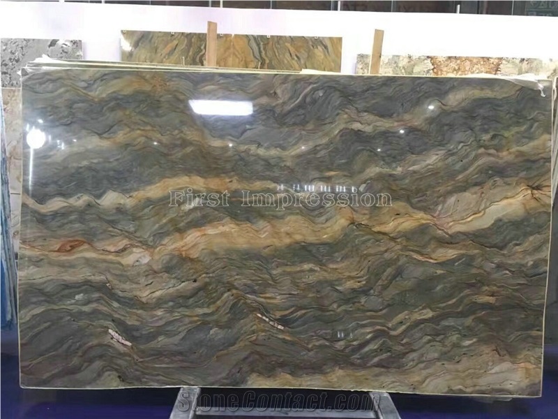 Hot Sale Golden Silk Quartzite/Golden Silk Slabs & Tiles/Silk Road Quartzite Cut to Size/Luxury Yellow Natural Quartzite/High Grade & Good Price Slabs/Brazil Yellow Quartzite