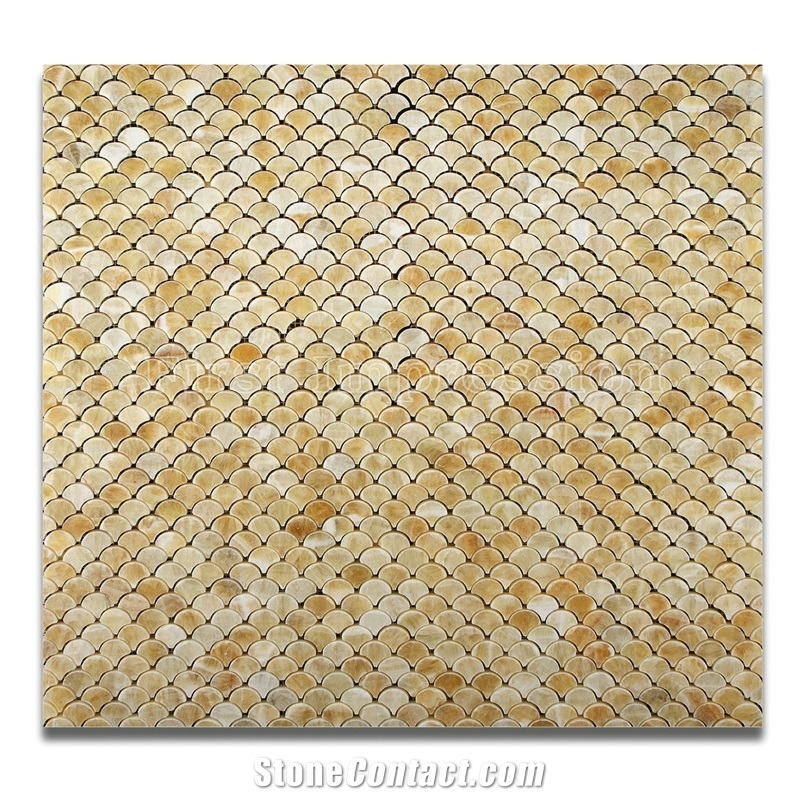 Hot Sale Honey Onyx Mosaic/Gold Onyx Mosaic/China Honey Yellow Onyx Mosaic/Beige Onyx Mosaic For Floor & Wall/Composited Mosaic/New Polished Mosaic/Yellow Jade Mosaic/Songxiang Onyx Mosaic