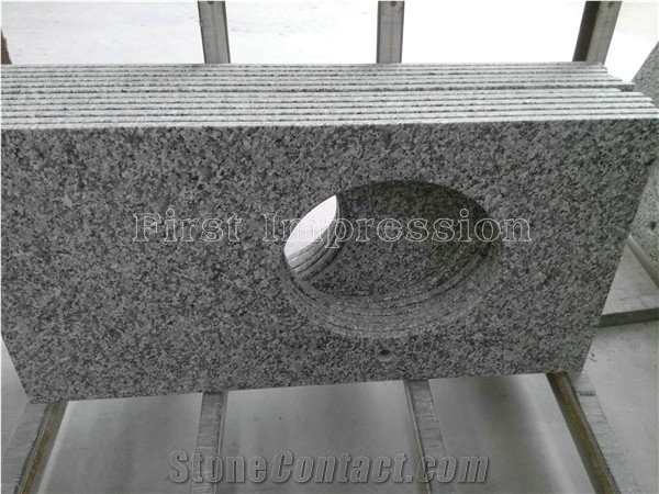 Hot Sale Swan White Granite Counter Tops/Granite Reception Counter/Stone Reception Desk/Work Tops/Solid Surface Table Tops/Square Table Top/Best Price & High Quality Kitchen Top