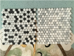Marble Mosaics/Natural Stone Mosaics/Mosaics with Flower Shape/Wall Mosaic/Floor Mosaic/Mosaic Pattern/Polished Mosaic/Composited Mosaic