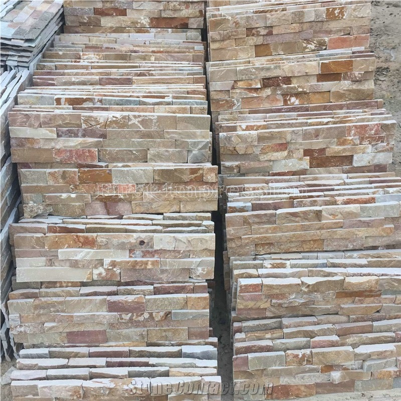 Natural Stone Cultured Stone/Slate Wall Cladding Tile/Exterior Facade Tile/Facade Wall Tile/Ledge Stone/Corner Stone/Multicolor Slate