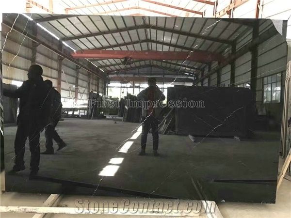 Nero Marquina Black Marble Tiles Slabs Black Margiua Marble Big