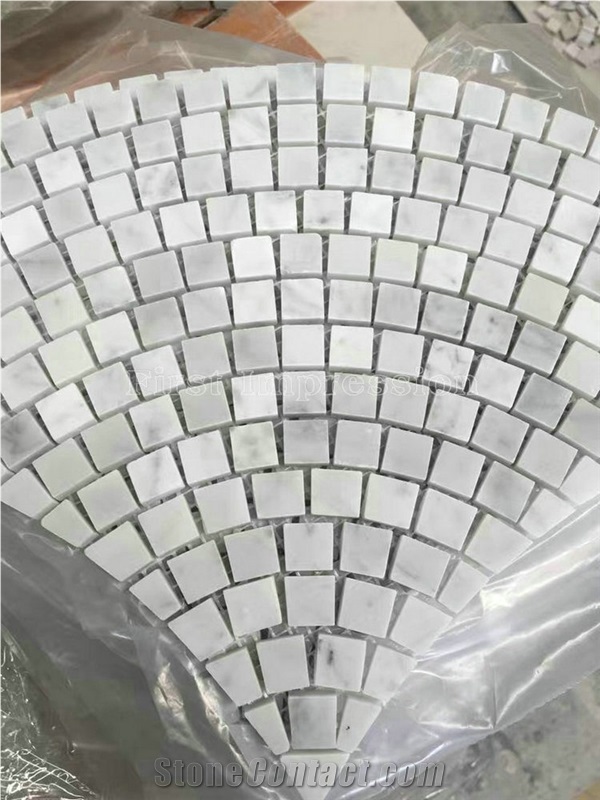 New Design Statuario Carrara Grey & White Marble Mosaic/Design Beautiful Stone Mosaic/Polished Nice Design Interior Stone Mosaic Tile/Natural Marble Stone Mosaic/Hot Sale Mosaic/Beautiful Mosaic