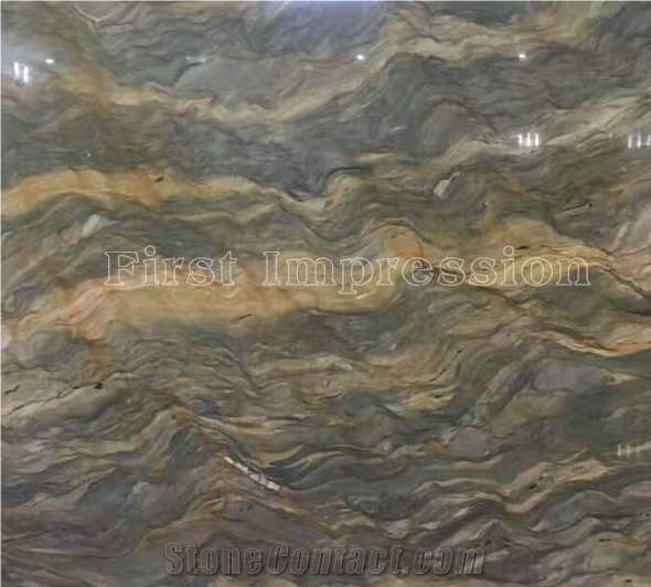 New Polished Golden Silk Quartzite/Golden Silk Slabs & Tiles/Silk Road Quartzite Cut to Size/Luxury Yellow Natural Quartzite/High Grade & Good Price Slabs/Hot Sale Quartzite