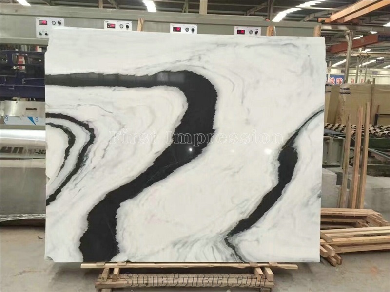 New Polished Panda White Marble Slabs & Tiles/White Marble Wall Covering Tiles/Floor Covering Tiles/Home Decoration Background Slabs Tiles/Building Stone Material/Black and White Marble