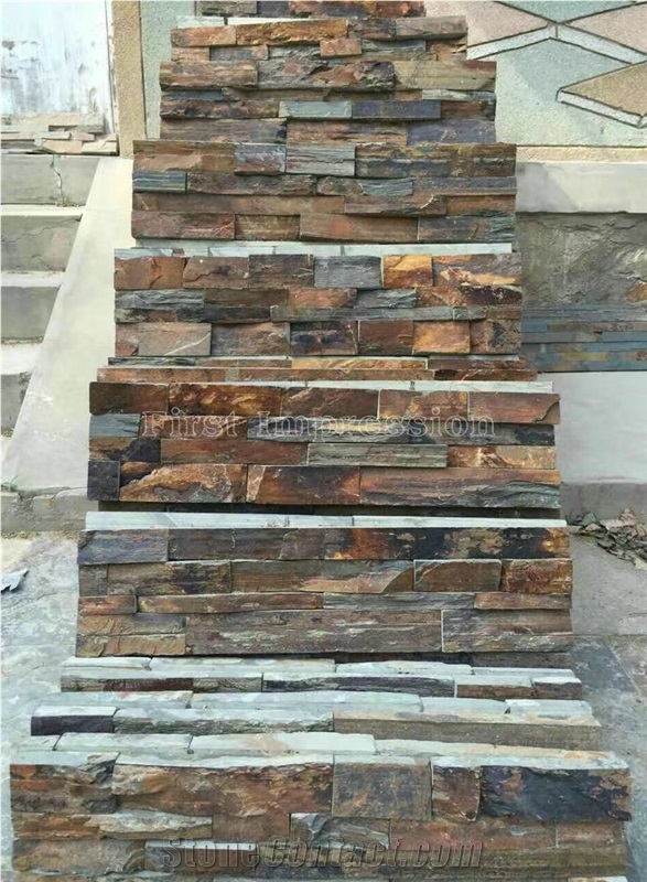 On Sale China Rusty Slate Cultured Stone/Wall Cladding/Stacked Stone Veneer Clearance/Manufactured Stone Veneer
