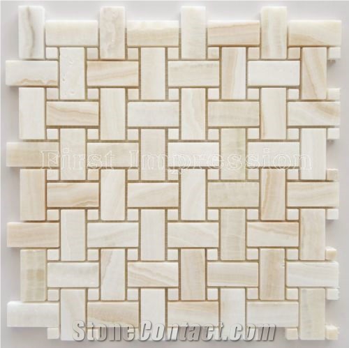 Popular Polished China White Onyx Stone Mosaic/Luxury Hotel Use/Bathroom Wall Use