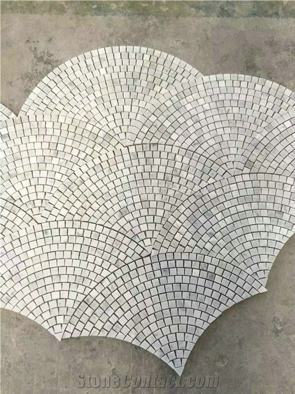 Statuario Carrara Grey & White Marble Mosaic/Design Beautiful Stone Mosaic/Polished Nice Design Interior Stone Mosaic Tile/Natural Marble Stone Mosaic/Hot Sale Mosaic/Beautiful Flower