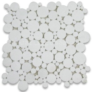 Thassos Marble Bubble Round Paramount Mosaic Tiles Honed Surface /Crystal White Marble Round Mosaic Tiles /White Marble Mosaic