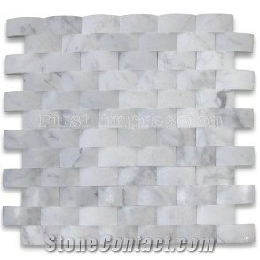 White Marble 3d Mosaic Tiles/Carrara White Marble Bread Mosaic Tiles for Flooring /3d Shaped Mosaic Wall Tiles