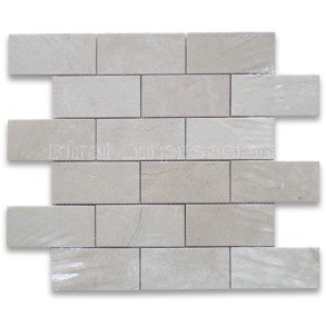 White Marble Brick Shaped Mosaic Tiles for Flooring /Grey Marble Subway Mosaic Tiles for Wall /Polished Beige Marble Mosaic Tiles