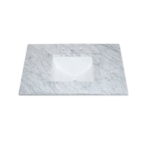 White Marble Countertop/White Marble Vanity Top/Carrara White Marble Countertop /White Statuario Marble Bath Tops