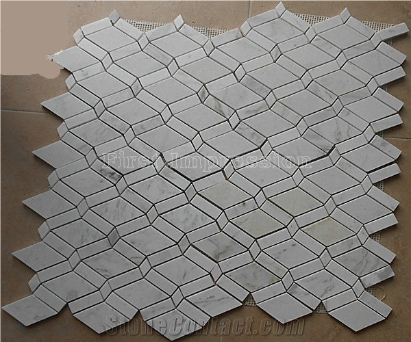 White Marble Mosaic Tiles /White Carrara Marble Hexagon Mosaic /Round Marble Mosaic Tiles