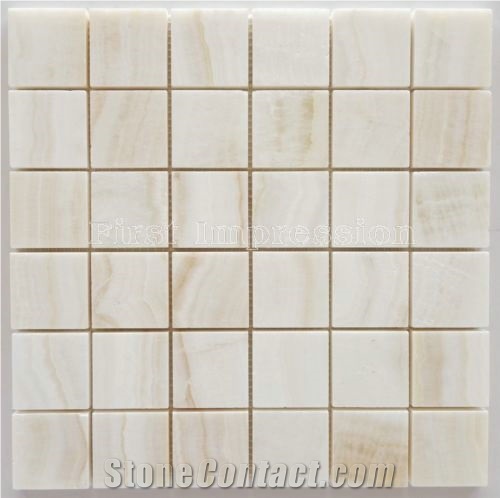 White Onyx Mosaic Tiles /Beige Onyx Mosaic/Fashion Design Onyx Mosaic Tiles For Wall /White Onyx Square Tiles