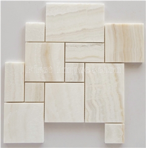 White Onyx Wall Mosaic /Onyx Mosaic For Bar/Beige Onyx Floor Mosaic Marble