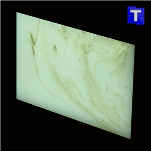 Artificial Cream Alabaster Sheet Tile Translucent Resin Panel,Engineered Onyx Stone Tiles for Wall Panel,Floor Covering