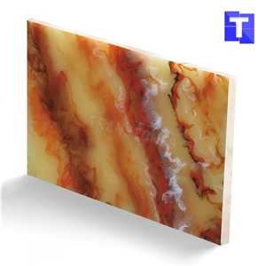 Artificial Onyx Stone Slabs Faux Sheet with Streaks Veins Design
