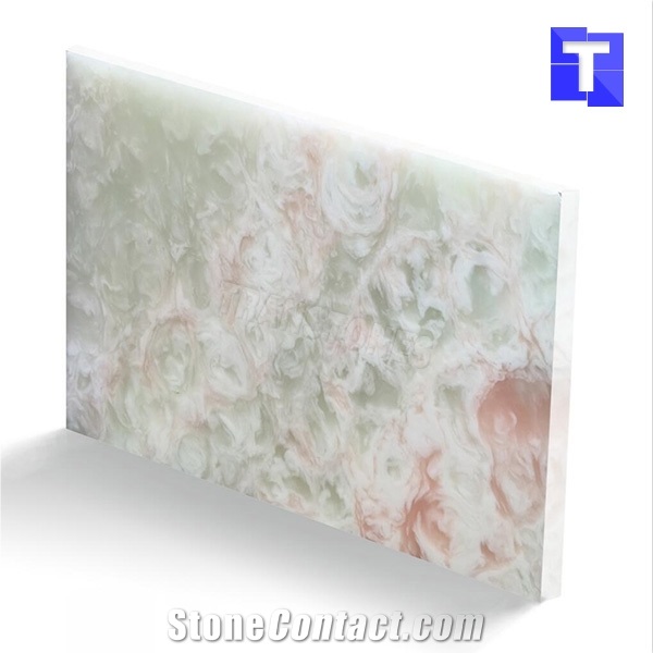 Artificial Stone Panel Faux Green Alabaster Slabs,Verde Artificial Onyx Tiles Panels for Hotel Lobby Wall Cladding