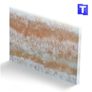 Backlit Translucent Resin Panels Artificial Onyx Stone Wall Tile