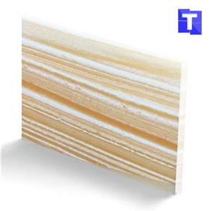 Beige Honey Alabaster Sheet Artificial Onyx Translucent Marble Stone Panels for Wall and Ceiling Designs