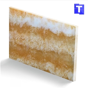 Brown Marble Artificial Stone Tiles Faux Alabaster Sheet Resin Panel Onyx Slabs for Bar Counter Table Lighting Designs