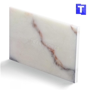 China Wholesale Artificial Stone White Onyx Marble Faux Alabaster Resin Sheets for Ceiling