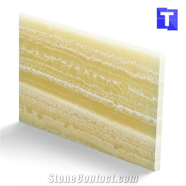 Faux Alabaster Resin Panel Translucent Stone Marble Slabs for Office Table Designs and Wall Decors