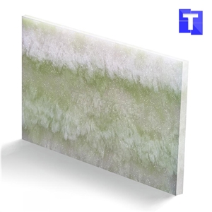 Foam Green White Alabaster Sheet Artificial Onyx Stone Panels for Backlit Walls Decor