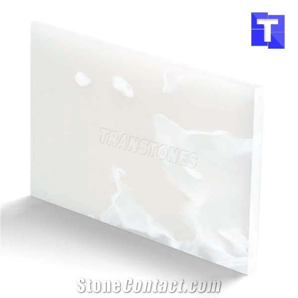 Hard Rock White Artificial Resin Sheet Artificial Onyx Stone Slabs for Wall and Door Designs