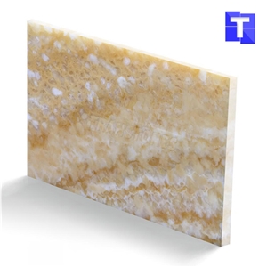 Honey Beige Onyx Artificial Stone Faux Alabaster Resin Panels,Artificial Onyx Tiles Solid Surface Sheet for Reception Desk,Bar Tops