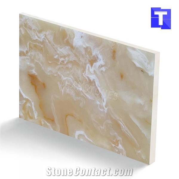 Translucent Resin Panel Faux Sheet Onyx Stone Tiles for Lighting Box Designs