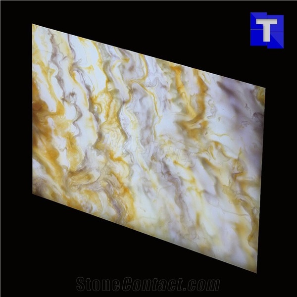 Translucent Stone Resin Panels Faux Onyx Sheet for Wall Lighting Decors