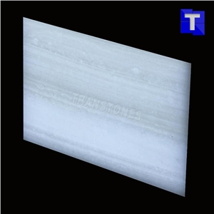 White Artificial Onyx Marble Stone Panels Straight Patterns Glacier Alabaster Sheet for Ceiling Decors