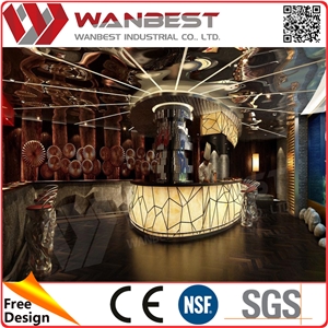 Luxury Led Portable Marble Bar Countertop Solid Surface Restaurant Bar Counter