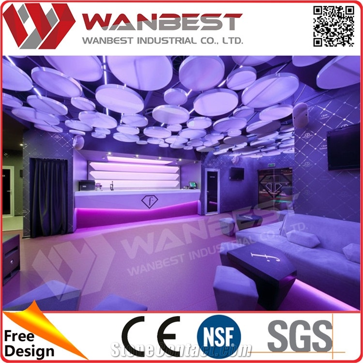 Modern Marble Top Reception Desk Beauty Salon White Solid Surface Nail Salon Reception Desk with Customized Logo