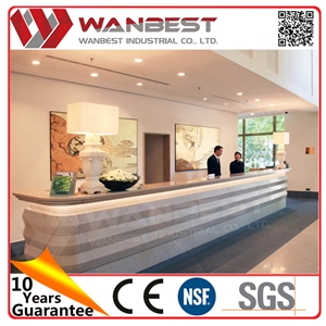 Modern Office Reception Counter Design Front Desk Counter for Hotel Artificial Marble Top Bill Counter