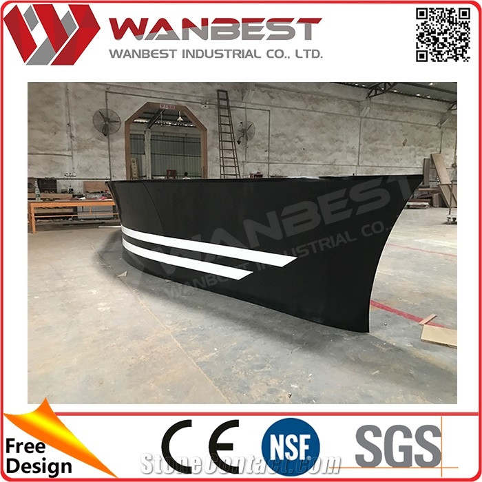 New Design Solid Surface Restaurant Bar Counter Design Boat Shape