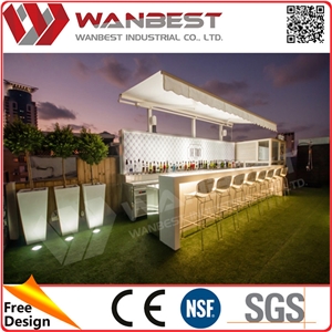 Outdoor Wedding Event Night Club Solid Surface Led Lighted Bar Counter Design and Bar Chairs