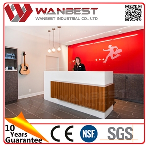 Popular Solid Surface Office Reception Desk Counter Design Office Small Front Reception Desk