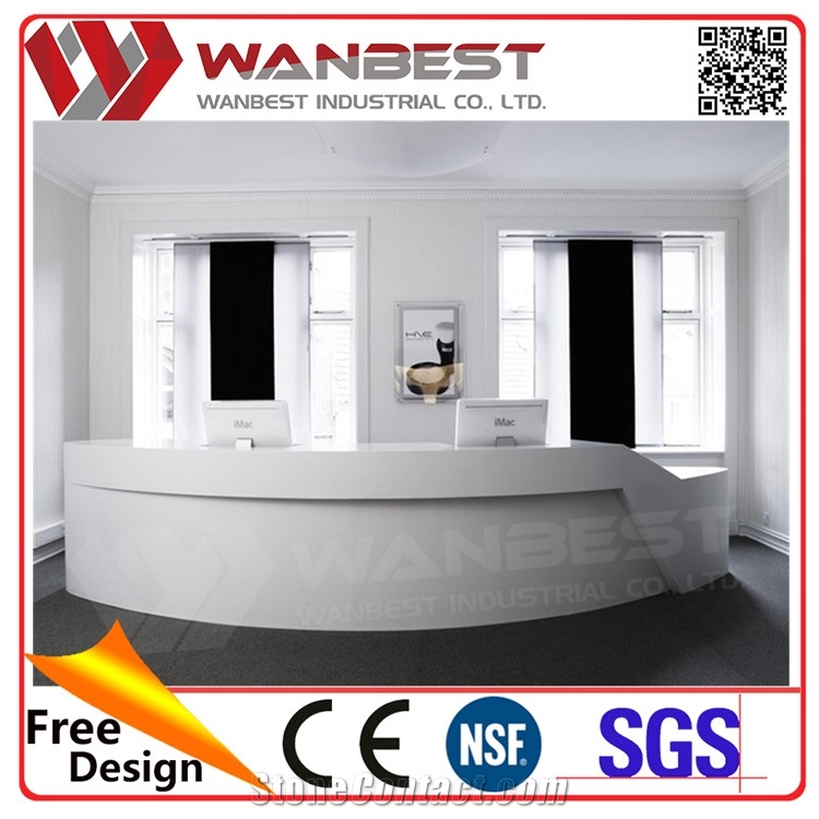 Solid Surface Table Tops Front Desk Table Price Fashion Hotel Reception