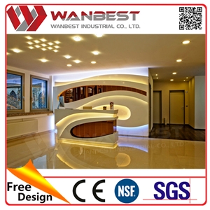 Tanning Salon Reception Desks Manmade Stone Carved Wedding Table Small Salon Reception Desk