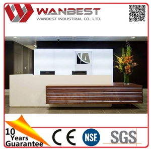 White Modern Reception Desk Solid Surface Reception Counter Desk Design Bill Counter