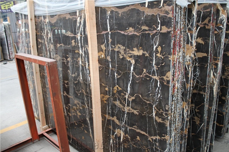 Afghanistan Portoro Marble Slabs & Tiles & Cut-To-Size for Floor Covering and Wall Cladding