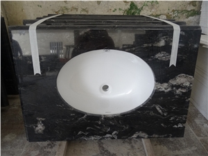 Brazil Cosmic Black Granite Vanity Tops & Bath Tops for Project/Hotel/House(Own Factory,Good Price,High Quality)