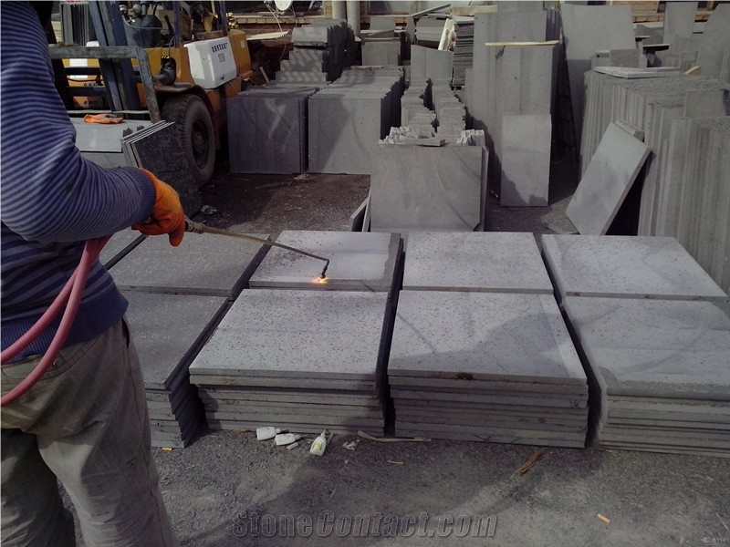 Cheapest Price High Quality Chinese Flamed Mongolia Black/Ebony Black/Nero Mongolia/Neimeng Black Basalt Tiles & Slabs & Cut-To-Size for Floor Covering and Wall Cladding,Own Factory Direct Sale
