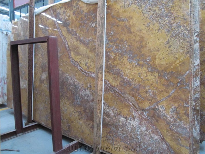 Golden Van Gogh Marble Slabs & Tiles & Cut-To-Size for Floor Covering and Wall Cladding