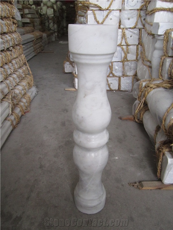 Guangxi White,China Cararra White Marble Balustrade & Railings