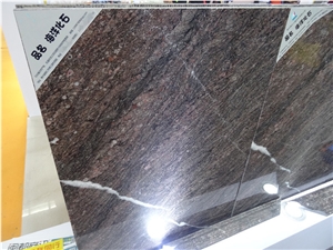 Natural Polished Marine Fossils/Ocean Fossils Granite Tiles & Slabs & Cut-To-Size,China Brown Granite