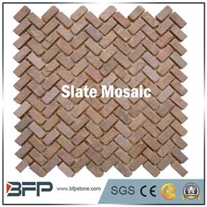 Basketweave Mosaic Tile, Hot Design Mosaic, New Slate Mosaic