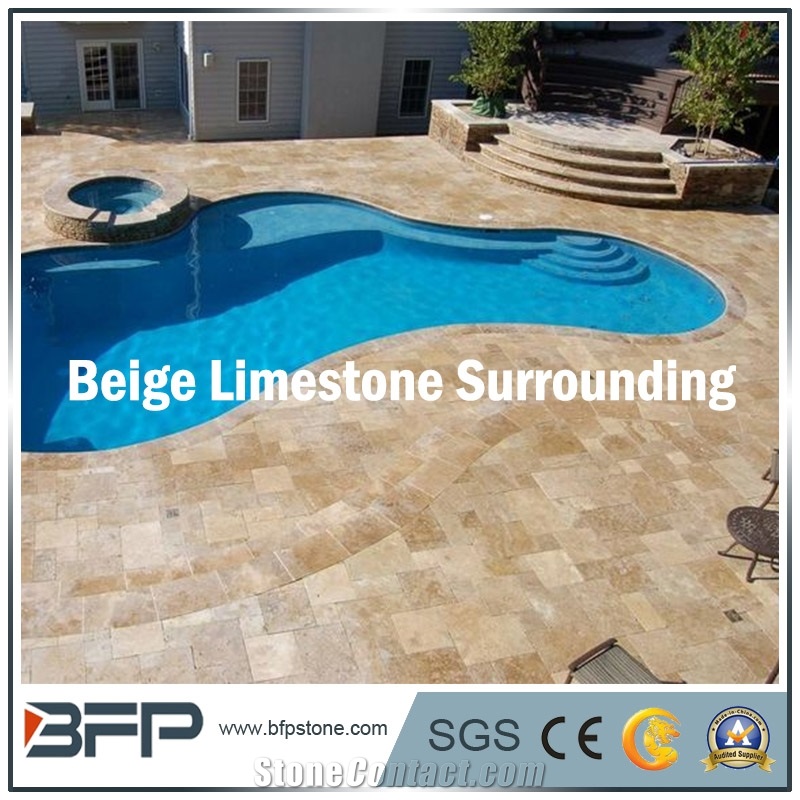 Beige Limestone for the Swimming Pool Coping/Swimming Surrounding